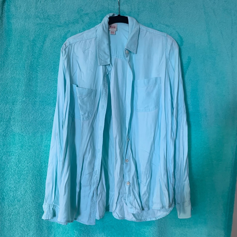 Teal button down cotton shirt